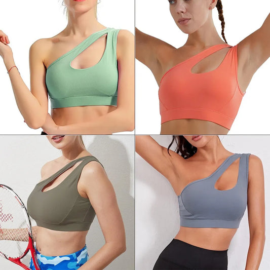 Sexy One Shoulder Workout Bras