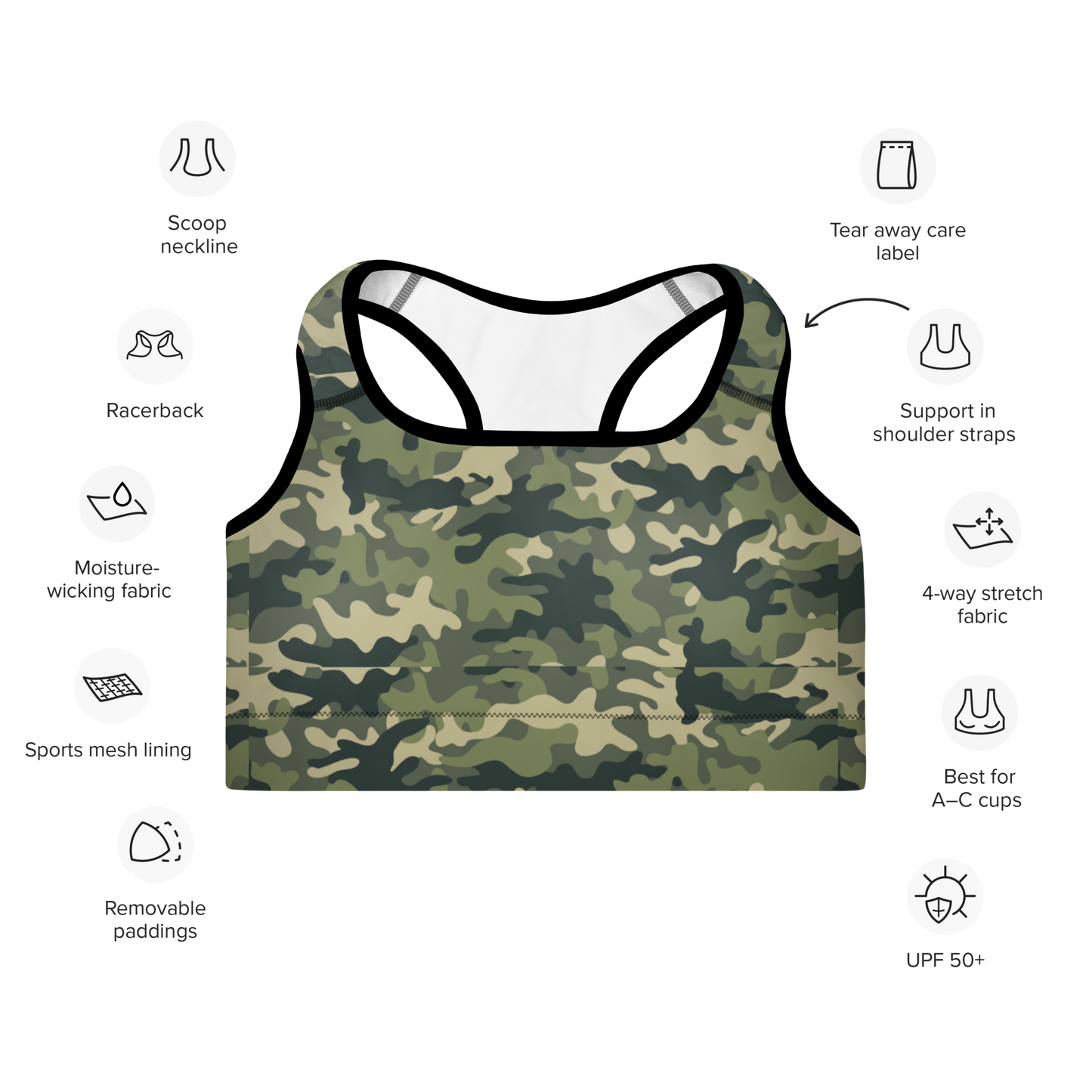 F4L™ Women's Camo Padded Sports Bra